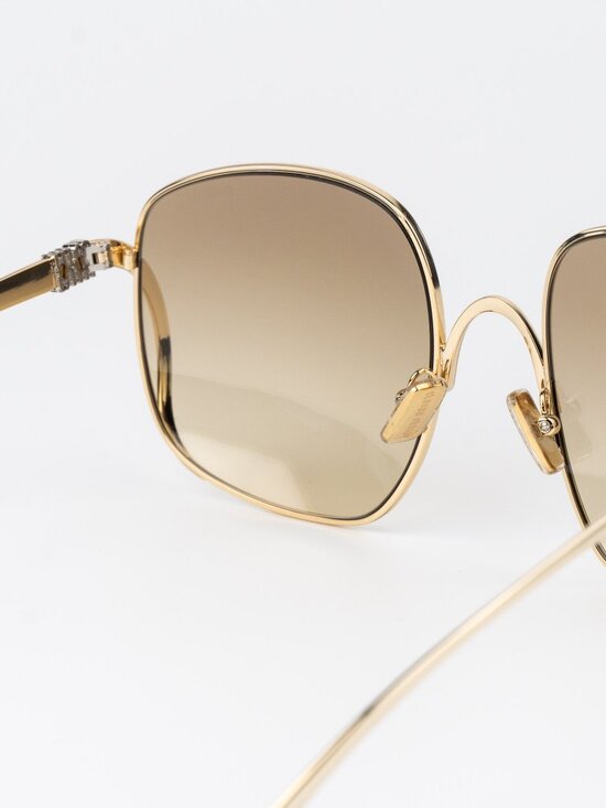 Miu Miu Women Sunglasses Gold Yellow Gradient Square MUA57S 5AK20S NEW AUTHENTIC